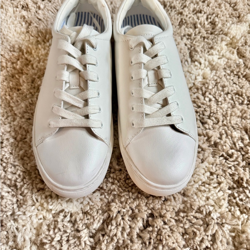 J. Crew White Leather Low-Top Sneakers - Picture 2 of 4